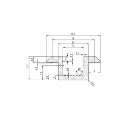 Megafix Morsetto centrale in Alluminio 36x70mm per fissaggio pannelli