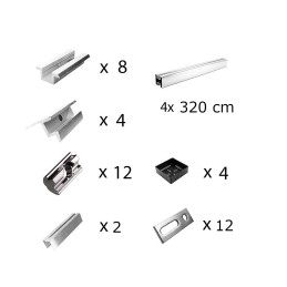 Fissaggio 5 pannelli h30 con viti prigioniere per tetto inclinato 30mm