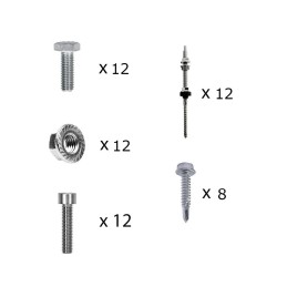 Fissaggio 5 pannelli h30 con viti prigioniere per tetto inclinato 30mm