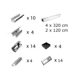 Fissaggio 6 pannelli h30 con viti prigioniere per tetto inclinato 30mm