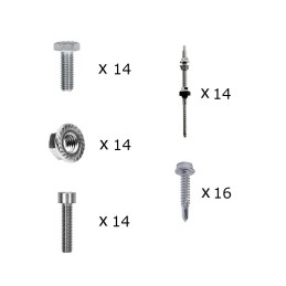 Fissaggio 6 pannelli h30 con viti prigioniere per tetto inclinato 30mm