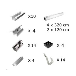 Fissaggio 6 pannelli h30 con staffe fisse per tetto inclinato 30mm