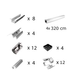 Fissaggio 5 pannelli h30 regolabile con staffe x tetto inclinato 30mm