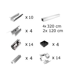 Fissaggio 6 pannelli h30 regolabile con staffe x tetto inclinato 30mm