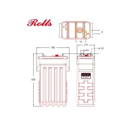 Rolls 2KS33P Banco Batterie 24V 59.76kWh C100 Serie 5000