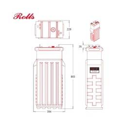 Rolls 2YS31P Banco Batterie 24V 82.23kWh C100 Serie 5000