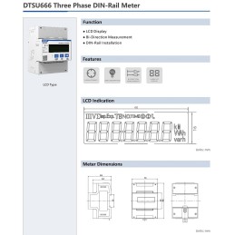 Solax Power DTSU666-D CHINT Contatore energia elettrica Trifase