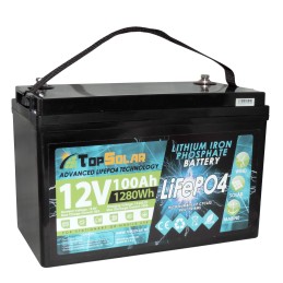 TopSolar Batteria al Litio LiFePO4 12.8V 100Ah BMS Smart integrato