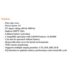 TopSolar 48V 6200VA Inverter 230V MPPT 120A 500Vdc