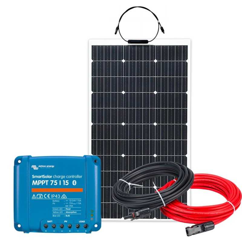 Kit Camper Flessibile 12V 150W + SmartSolar MPPT 15A + Kit Cavi