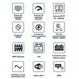 Kit Off Grid Baita 24V 3,2kW Inverter 3,6kW Batterie LiFePo4 7,17kWh