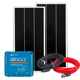 Kit Camper 12V 200W + SmartSolar MPPT 15A + Kit Cavi