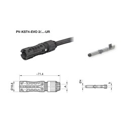 Staubli PV-KST4-EVO 2/6II-UR 4/6mmq Connettore maschio MC4-EVO2