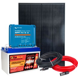 Kit Camper Barca 12V 150W AGM 100Ah SmartSolar MPPT 75/15 Kit Cavi