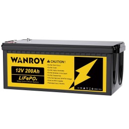 WANROY 12V 200Ah Batteria LiFePO4 con 100A BMS 12,8V 2560Wh