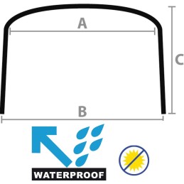 Tendalino Pieghevole Bianco 3 Archi Alto 185/195xh140cm P180cm