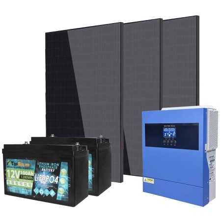 Kit Fotovoltaico 24V 1200W con Inverter 3,6kVA Batteria LiFePO4 2.56kW