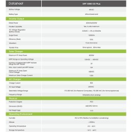 Growatt SPF 6000 ES Plus 6kW 48Vdc Inverter Ibrido Monofase Off-grid