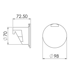 Contenitore bianco per doccetta Ø70/98mm con coperchio stagno