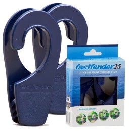 Coppia aggancia parabordi Fastfender 25 Tubo Ø25mm Cima Ø6-12mm Blu N1