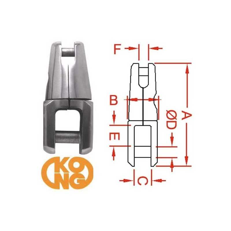 Kong 644.08 Giunto girevole per Ancora e Catena 6/7/8mm KG01828950