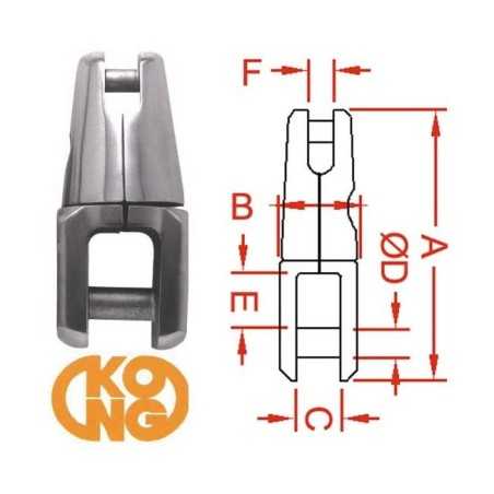 Kong 644.08 Giunto girevole per Ancora e Catena 6/7/8mm KG01828950