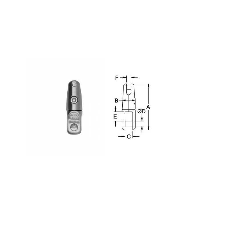 Kong 644.10 Giunto girevole per Ancora e Catena 8/9/10/12mm KG01828951