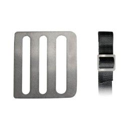 2 Fibbie inox a 3 passaggi in acciaio inox per cinghie fino a 30mm