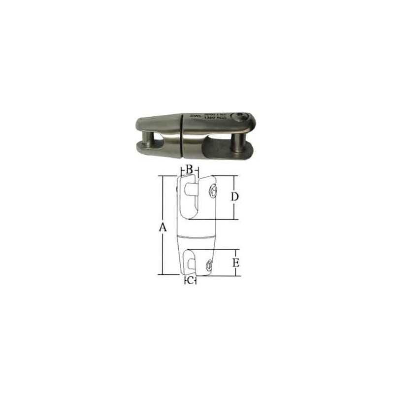 Giunto girevole in acciaio Ino AISI 316 Catena 12 14mm