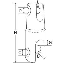 Giunto Mega in acciaio inox Catena Ø fino a 18mm OS0174017