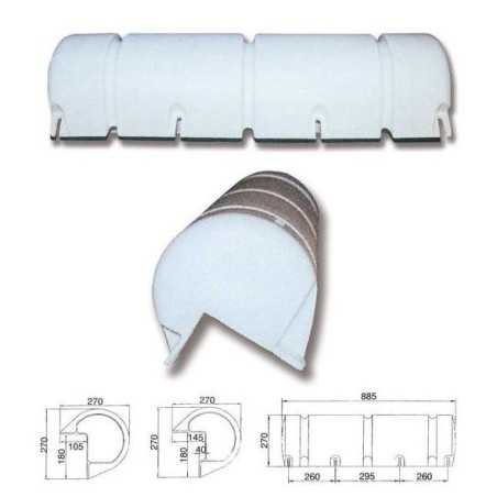 Paracolpi in PVC bianco gonfiabile da pontile 885x270x270mm TRP1527027