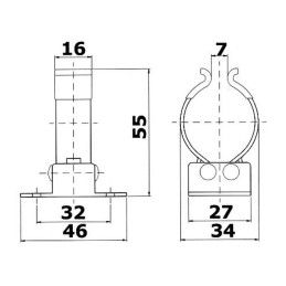 Clip in acciaio inox per bloccaggio remi 30/35mm OS3435700