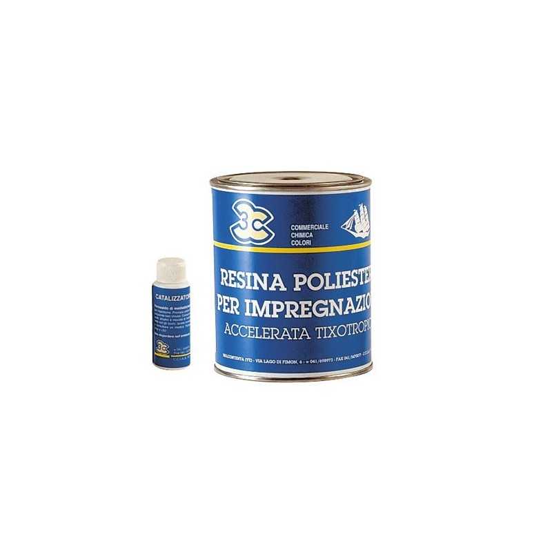 Resina Poliestere 750ml con catalizzatore per impregnazione accelerata