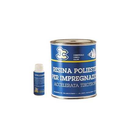 Resina Poliestere 750ml con catalizzatore per impregnazione accelerata