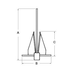 Ancora Danforth in Acciaio Inox AISI 316 28 kg OS0114628